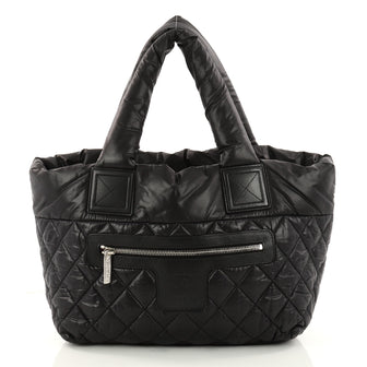 Chanel Coco Cocoon Reversible Tote Quilted Nylon Small Black 3256801