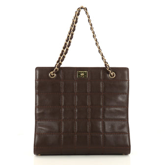 Chanel Chocolate Bar Tote Quilted Leather Medium Brown 3256802