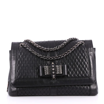Christian Louboutin Sweet Charity Shoulder Bag Matelasse Leather Small Black 3256803