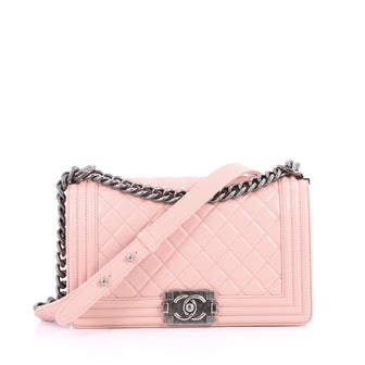 Chanel Boy Flap Bag Quilted Lambskin Old Medium Pink 3257001