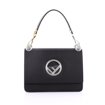 Fendi Kan I F Shoulder Bag Leather Medium Black 3260602