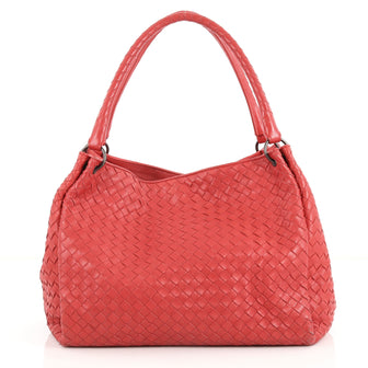 Bottega Veneta Parachute Handbag Intrecciato Nappa Medium Red 3260901