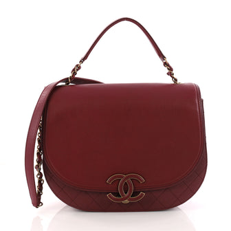 Chanel Coco Curve Top Handle Bag Goatskin Small Red 3262701