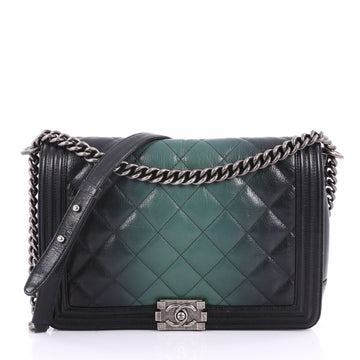 Chanel Boy Flap Bag Quilted Ombre Goatskin Large Black 3262709