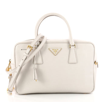 Prada Convertible Bauletto Bag Saffiano Leather Medium White 3262711