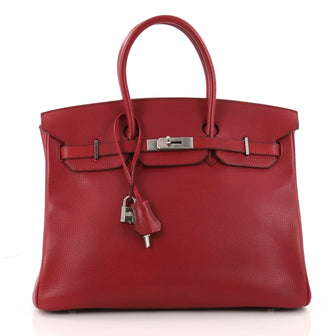  Hermes Birkin Handbag Red Buffalo Skipper with Palladium 3264603