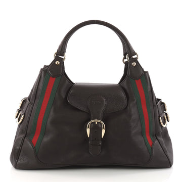 Gucci Heritage Web Shoulder Bag Leather Medium Brown 3266701