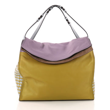 Bottega Veneta Palio Tote Colorblock Nappa Leather With Green 3266807