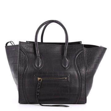 Celine Phantom Handbag Crocodile Embossed Leather Medium 3267003