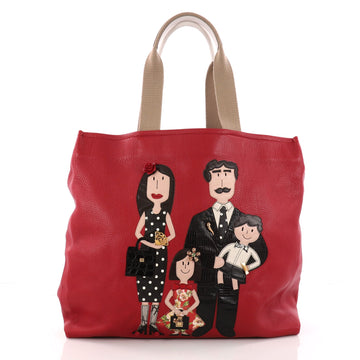 Dolce & Gabbana Open Tote Patchwork Leather Large Red 3267101