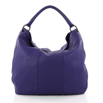 Bottega Veneta Hobo with Rings Leather with Intrecciato Purple 3267202