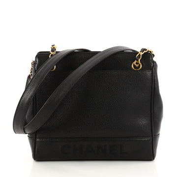 Chanel Vintage Zipped Chain Tote Caviar Medium Black 3267401
