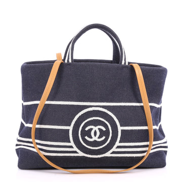 Chanel CC Shopping Tote Denim Large Blue 3267501