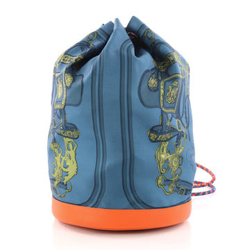  Hermes Soie Cool Handbag Printed Silk and Calfskin 3267601