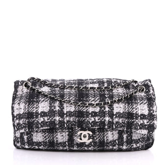 Chanel CC Chain Zip Flap Bag Vertical Quilted Printed Nylon Maxi Black 3267602