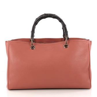Gucci Bamboo Shopper Tote Leather Medium Pink 3269001