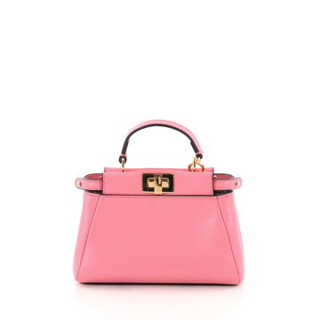  Fendi Peekaboo Handbag Leather Micro Pink 3269003