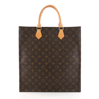 Louis Vuitton Sac Plat Handbag Monogram Canvas GM Brown 3269004