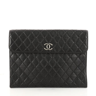 Chanel Flap Portfolio Clutch Quilted Calfskin Large Black 3270501