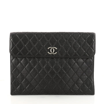 Chanel Flap Portfolio Clutch Quilted Calfskin Large Black 3270501