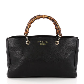 Gucci Bamboo Shopper Tote Leather Medium Black 3270601