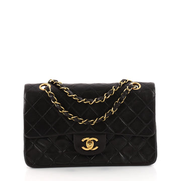 Chanel Vintage Classic Double Flap Bag Quilted Lambskin Black 3271001