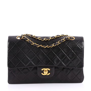 Chanel Vintage Classic Double Flap Bag Quilted Lambskin Black 3271301