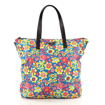 Prada Convertible Tote Printed Tessuto With Saffiano 3271302
