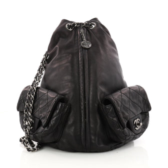 Chanel Backpack Is Back Leather Large Black 3271401
