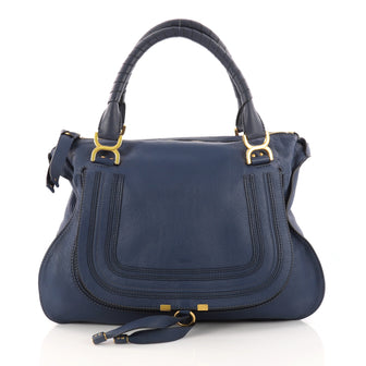 Chloe Marcie Shoulder Bag Leather Large Blue 3272602