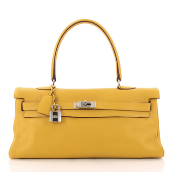 Hermes Shoulder Kelly Handbag Clemence 42 Yellow 3275201