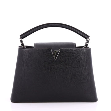 Louis Vuitton Capucines Handbag Leather PM Black 3275401