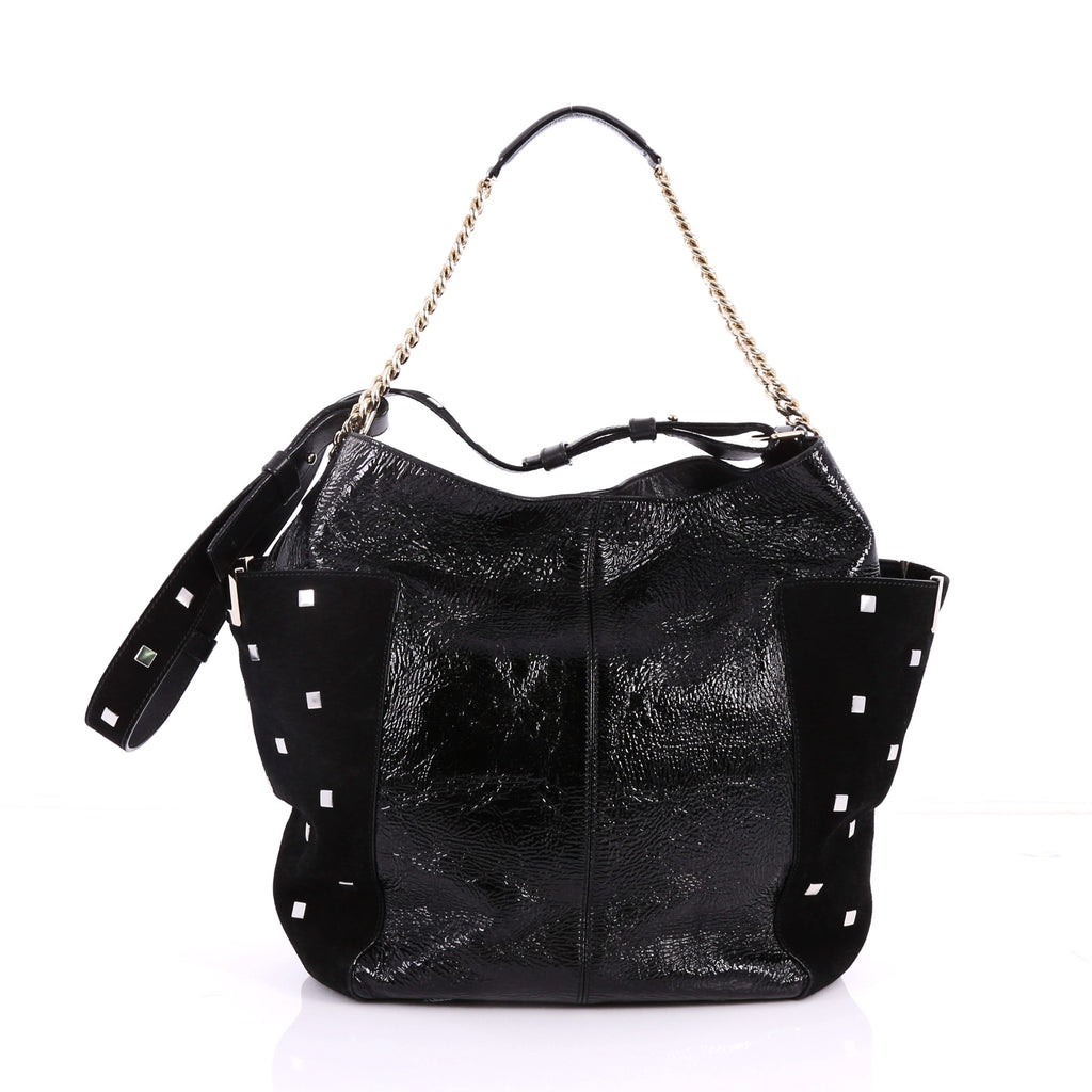 JIMMYCHOOバッグ Jimmy Choo Anna Tote Leather and Studded Suede 32760
