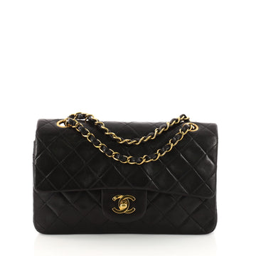 Chanel Vintage Classic Double Flap Bag Quilted Lambskin Black 3277201