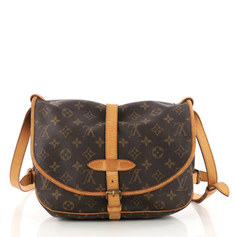Louis Vuitton Saumur Handbag Monogram Canvas PM Brown 3277604