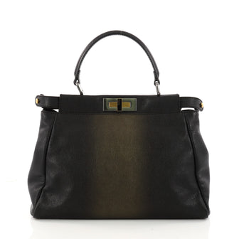 Fendi Peekaboo Handbag Leather Regular Black 3277702
