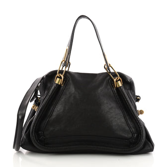  Chloe Paraty Top Handle Bag Leather Medium Black 3278501