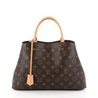 Louis Vuitton Montaigne Handbag Monogram Canvas MM Brown 3278602