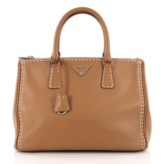  Prada Double Zip Tote Stitched City Calfskin Medium 3280001
