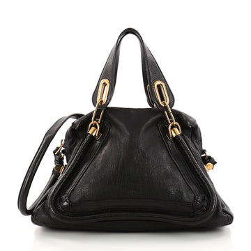 Chloe Paraty Top Handle Bag Leather Medium Black 3280002
