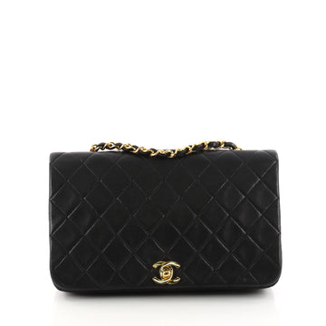 Chanel Vintage 3 Way Full Flap Bag Quilted Lambskin Black 3280103