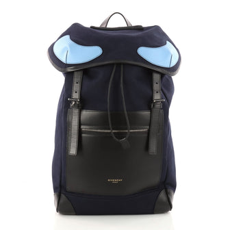 Givenchy Rider Backpack Canvas with Leather Blue 3281701