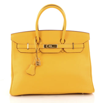  Hermes Birkin Handbag Yellow Togo With Gold Hardware 35 3282101