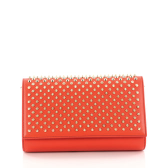  Christian Louboutin Paloma Clutch Spiked Leather Red 3282302