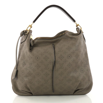 Louis Vuitton Selene Handbag Mahina Leather MM Brown 3282603
