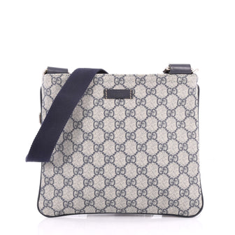  Gucci Zip Top Messenger Bag GG Coated Canvas Small Gray 3282702