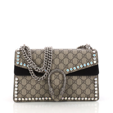 Gucci Dionysus Handbag Crystal Embellished GG Coated Brown 3283201