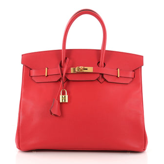 Hermes Birkin Handbag Red Epsom with Gold Hardware 35 3284202