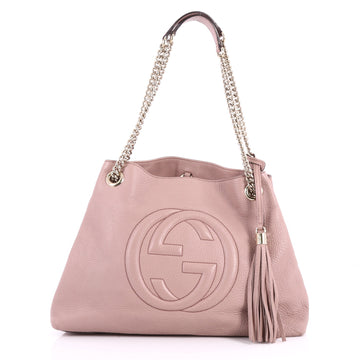 Gucci Soho Chain Strap Shoulder Bag Leather Medium Pink 3285501