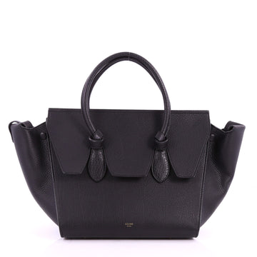 Celine Tie Knot Tote Grainy Leather Small Black 3288003